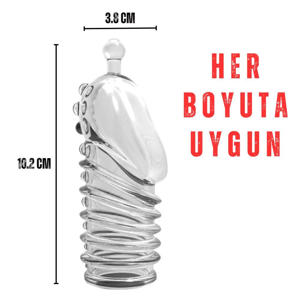 Tekrar Kullanılabilir Tırtıklı G Nokta Uyarıcı Silikon Penis Kılıfı