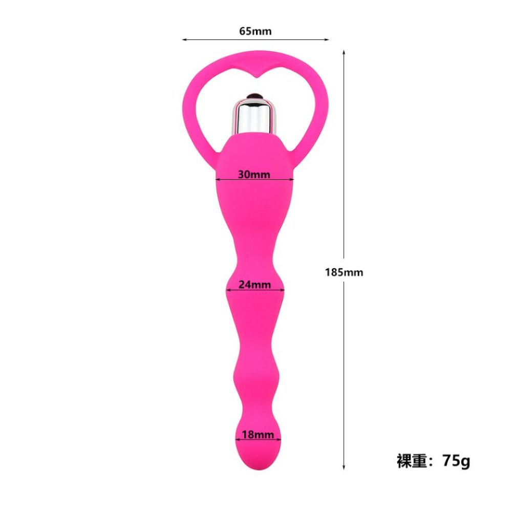 10 Mod Titreşimli Tutma Halkalı 3 Bouğumlu Anal Plug Butt Plug