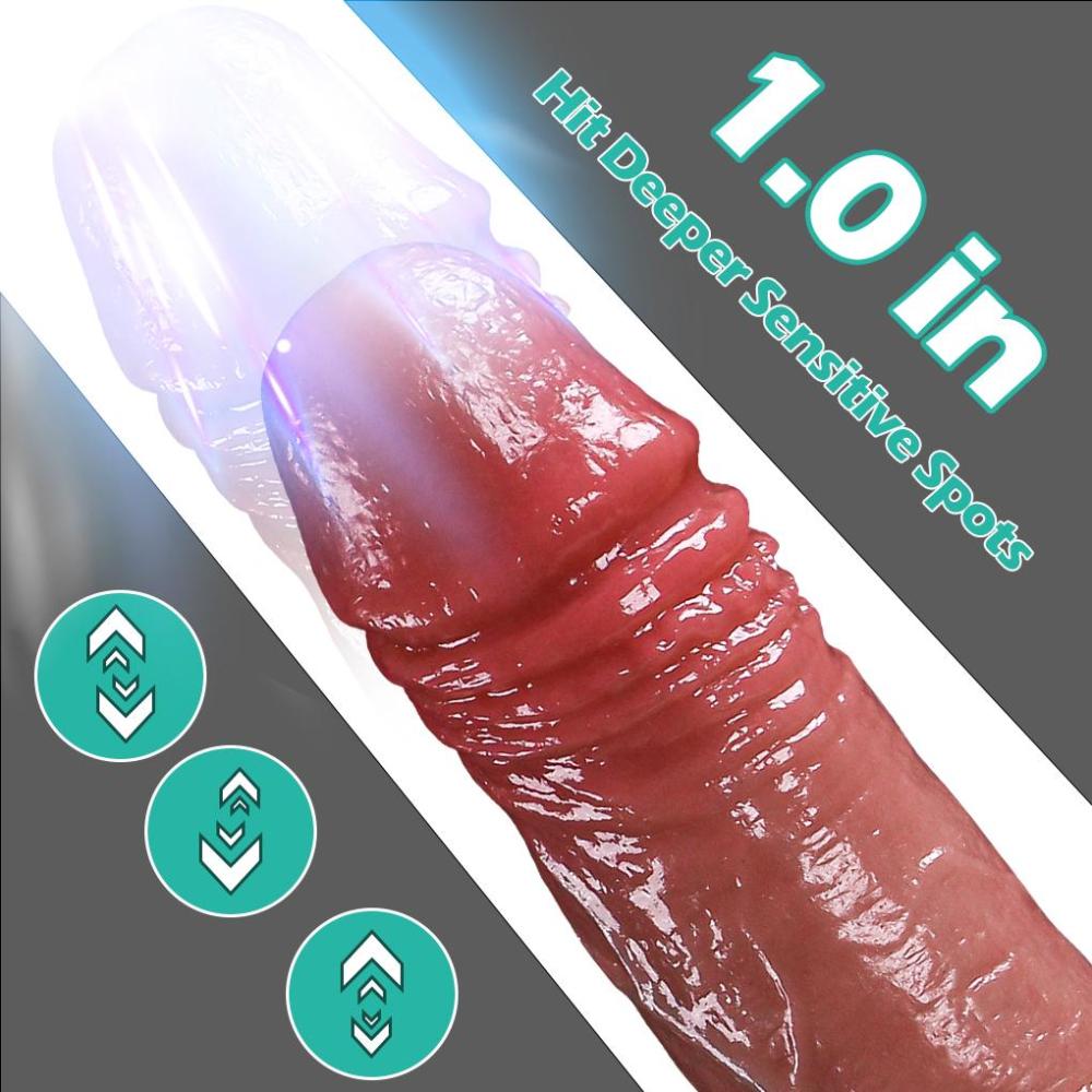 19 CM Kumandalı Isıtmalı İleri Geri Hareketli Titreşimli Damarlı Dildo Realistik Penis