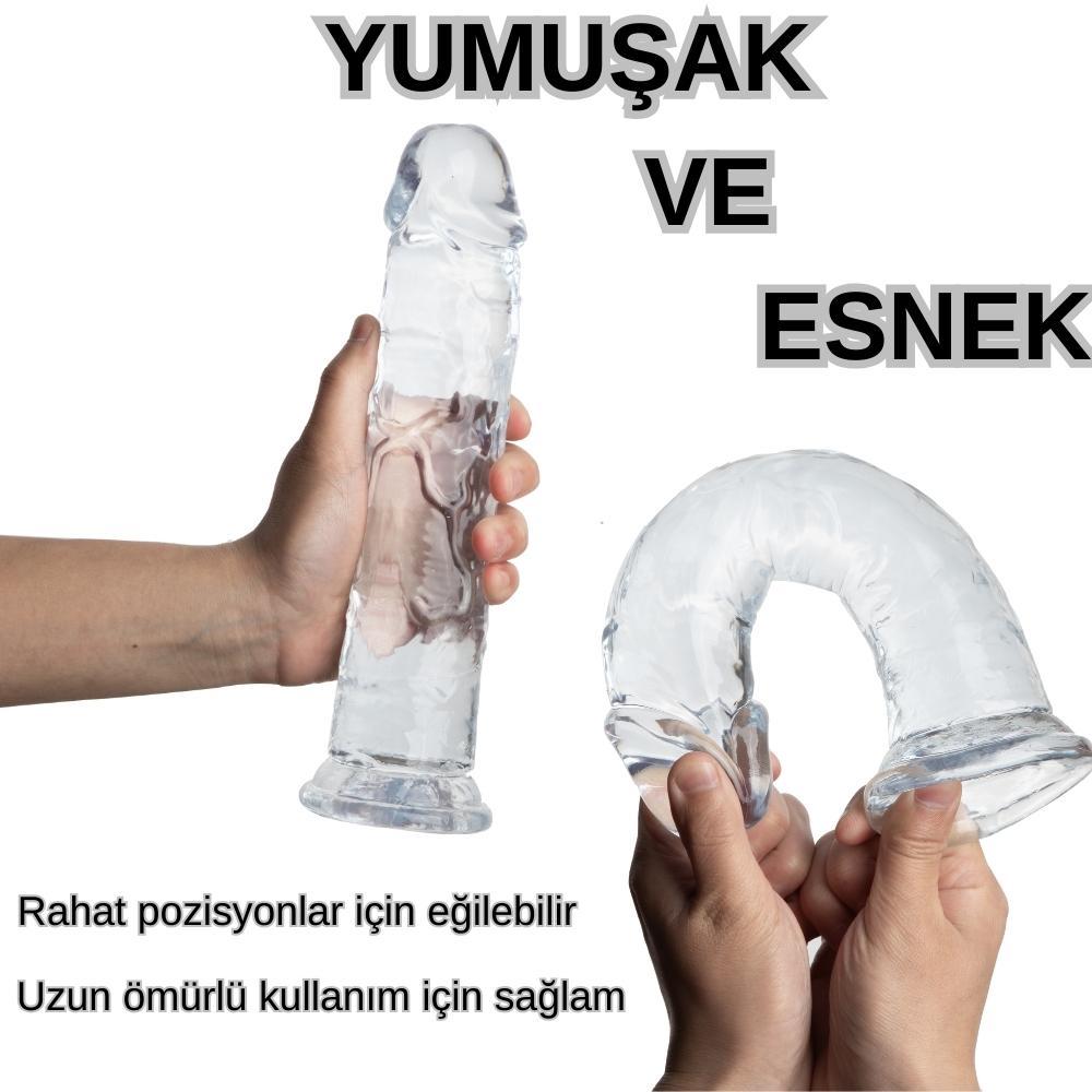 20 Cm Jel Dokulu Vantuzlu Dildo Yapay Penis