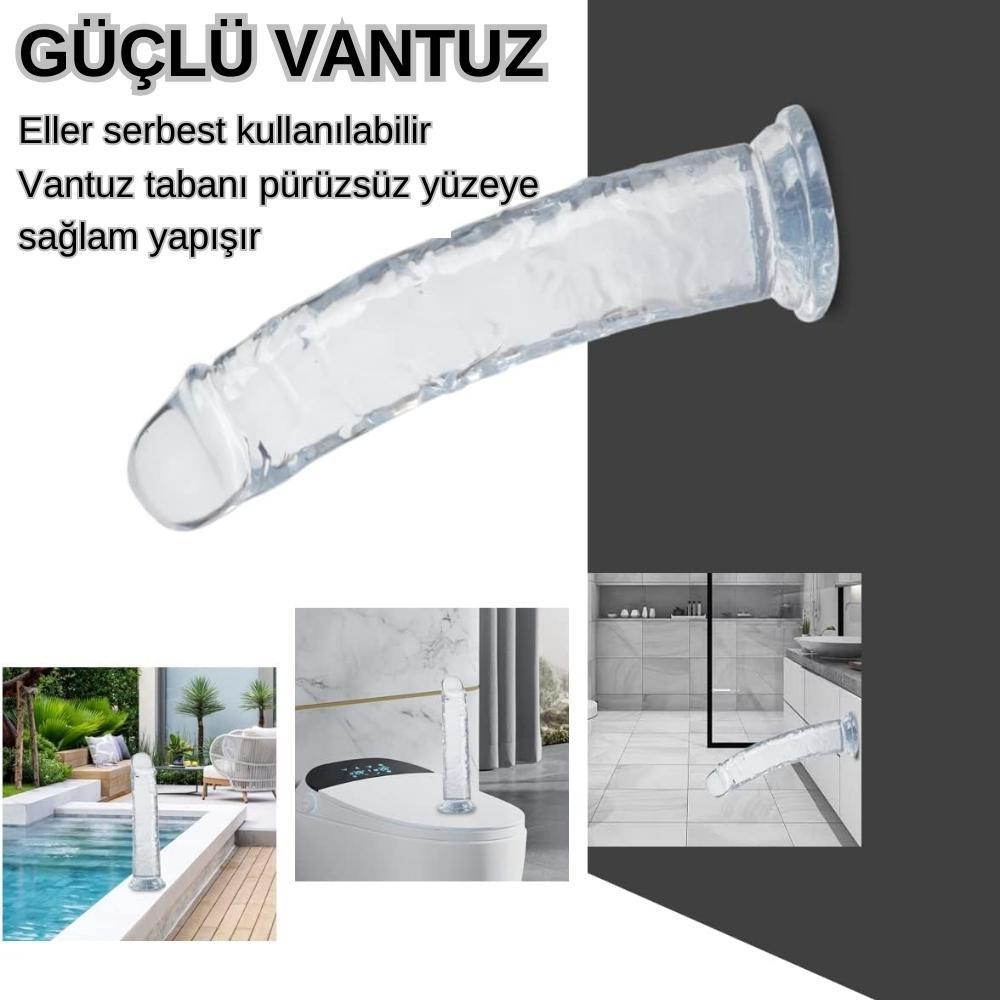 20 Cm Jel Dokulu Vantuzlu Dildo Yapay Penis