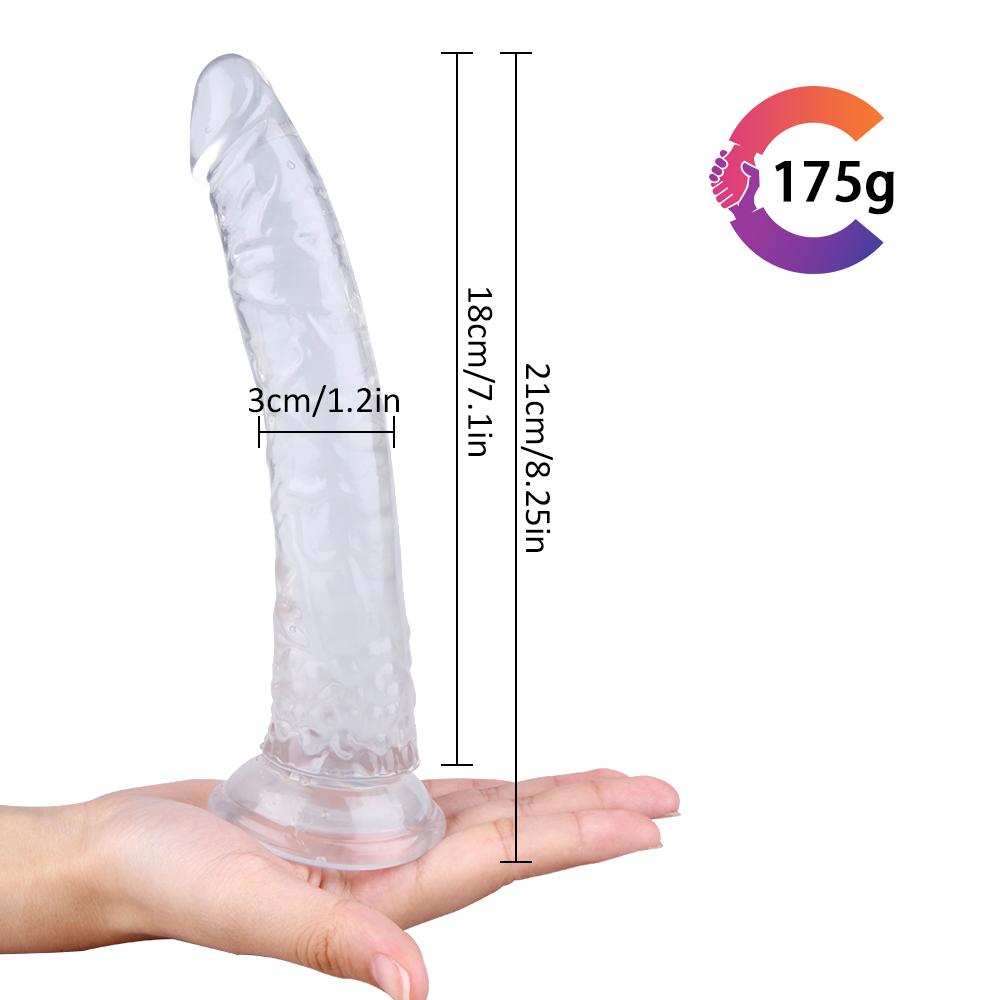 21 Cm Jel Dokulu Vantuzlu Realistik Dildo