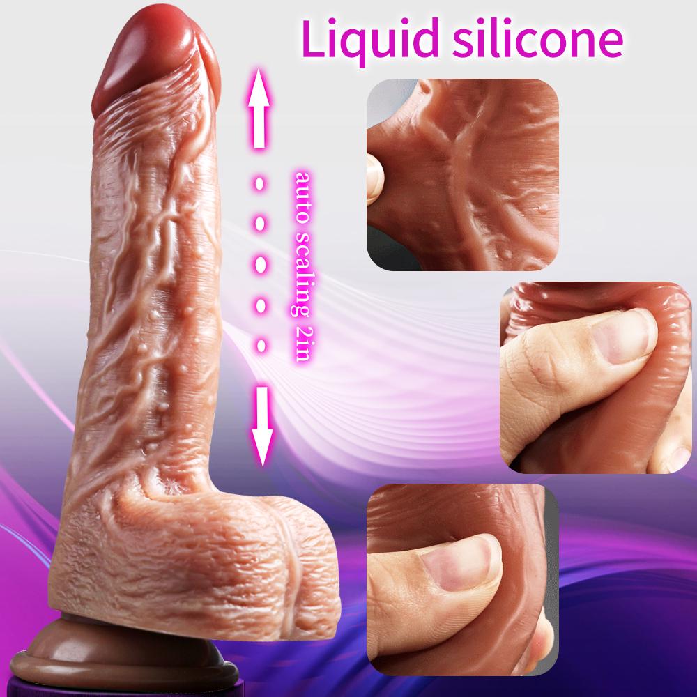 21 CM Kumandalı Isıtmalı İleri Geri Hareketli Titreşimli Damarlı Dildo Realistik Penis