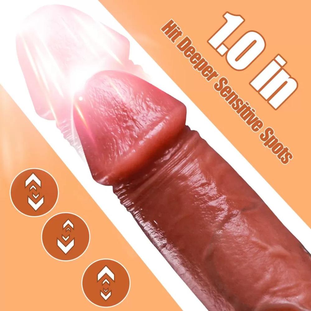 22 CM Kumandalı Isıtmalı İleri Geri Hareketli Titreşimli Damarlı Dildo Realistik Penis