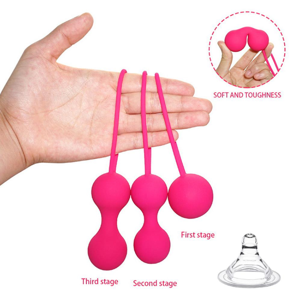 3 Farklı Ağırlıkta Ve Boyutta Medikal Silikon Kegel Topları Vajina Sıkılaştırıcı Set