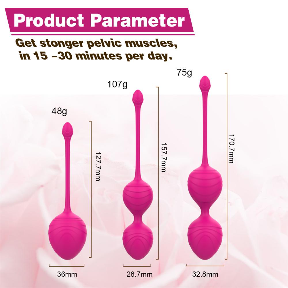 3 lü Kegel Egezersiz Topu Seti Vajina Sıkılaştırıcı Bilyeli Kegel Topları