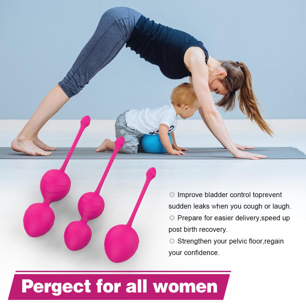 3 lü Kegel Egezersiz Topu Seti Vajina Sıkılaştırıcı Bilyeli Kegel Topları