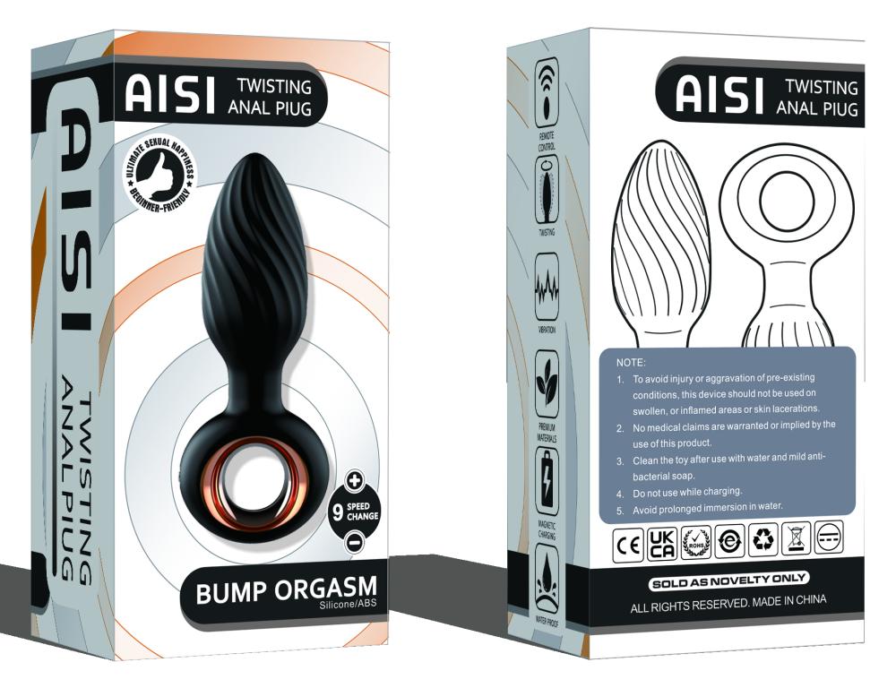 Aisi Uzaktan Kumandalı Döner Başlı Ve Titreşimli Anal Plug Butt Plug