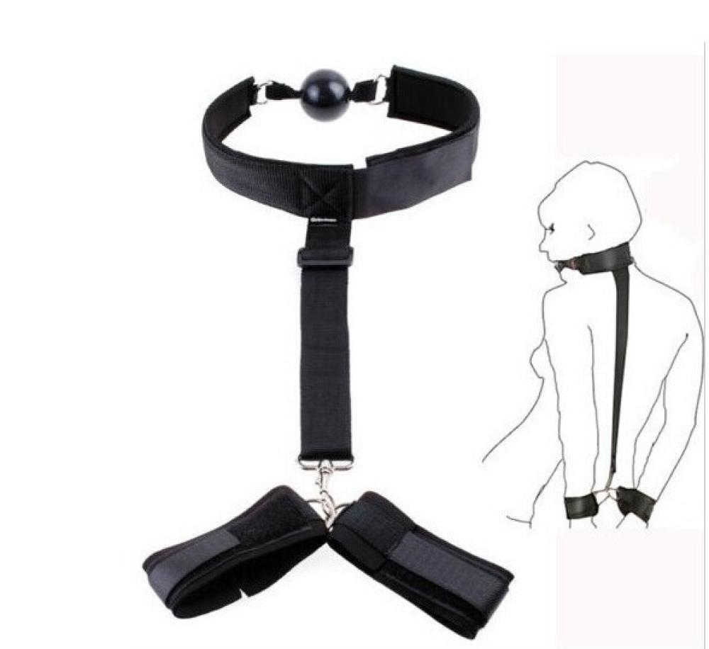 BDSM Ağız Toplu Ve Kelepçeli Boyun Tasması Vücut Bağı