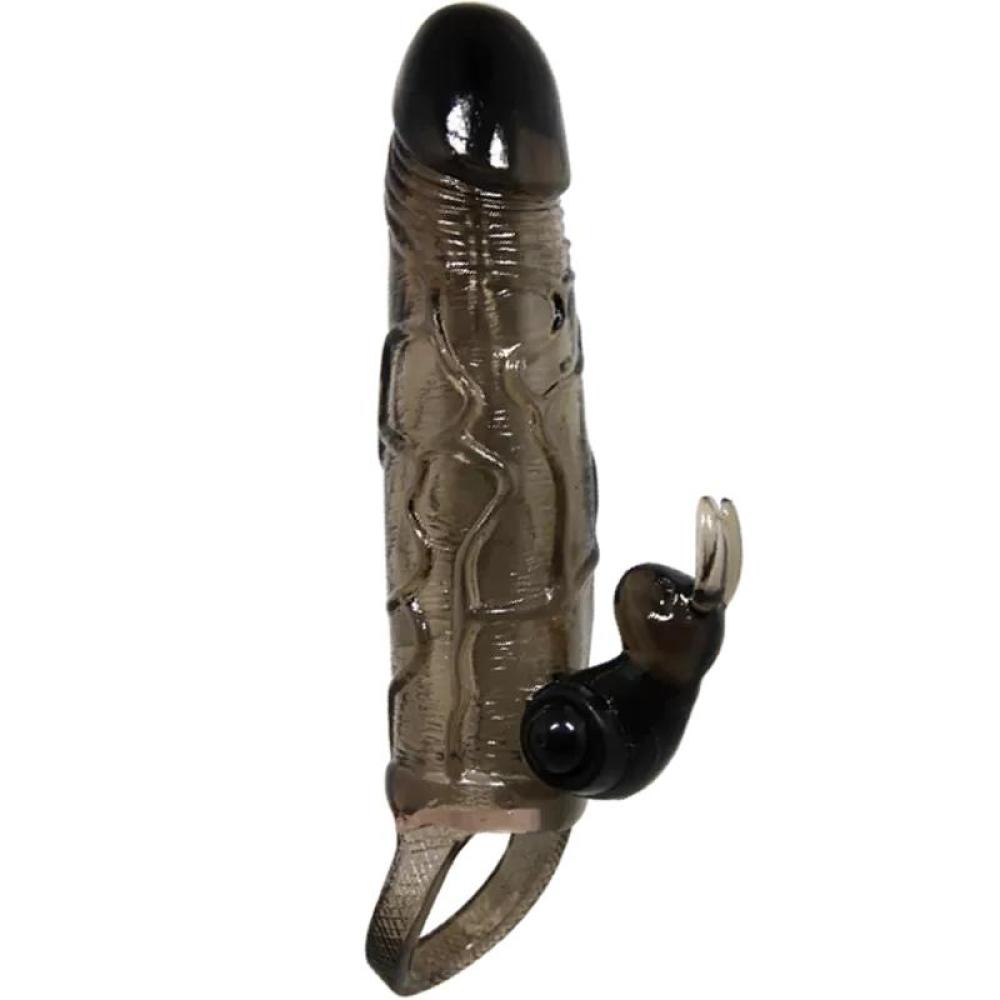 BRAVE MAN 3.5 Cm Uzatmalı Klitoris ve G-Spot Uyarıcı Titreşimli Silikon Penis Kılıfı