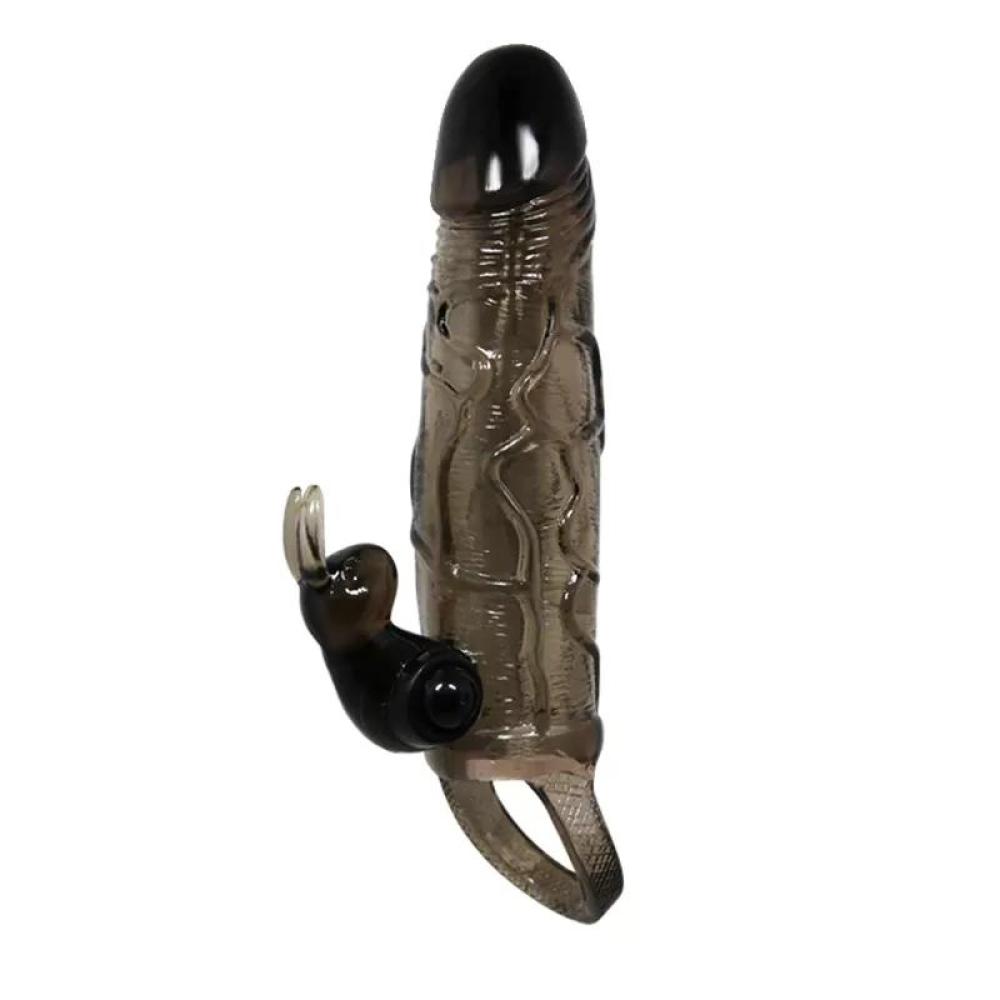 BRAVE MAN 3.5 Cm Uzatmalı Klitoris ve G-Spot Uyarıcı Titreşimli Silikon Penis Kılıfı