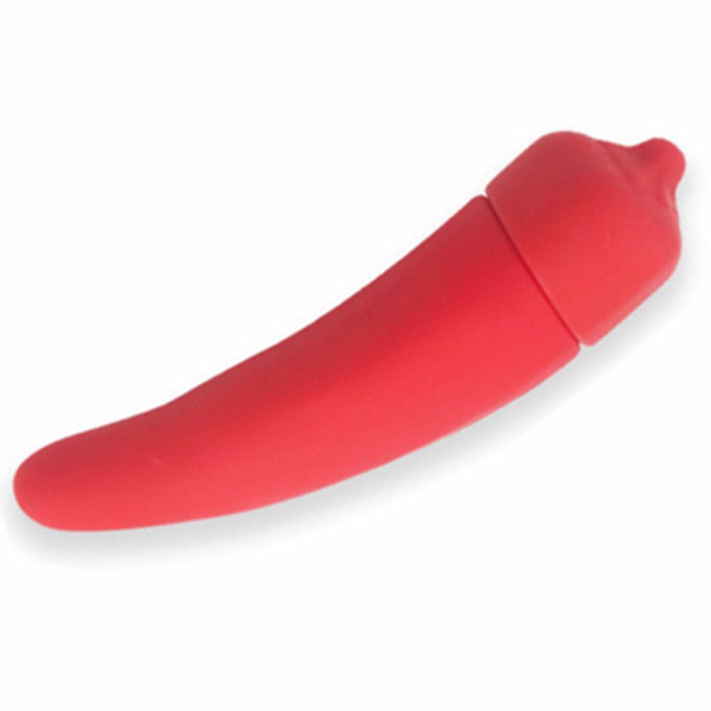 Chilli Acı Biber Şeklinde Titreşimli Silikon Mini Vibratör
