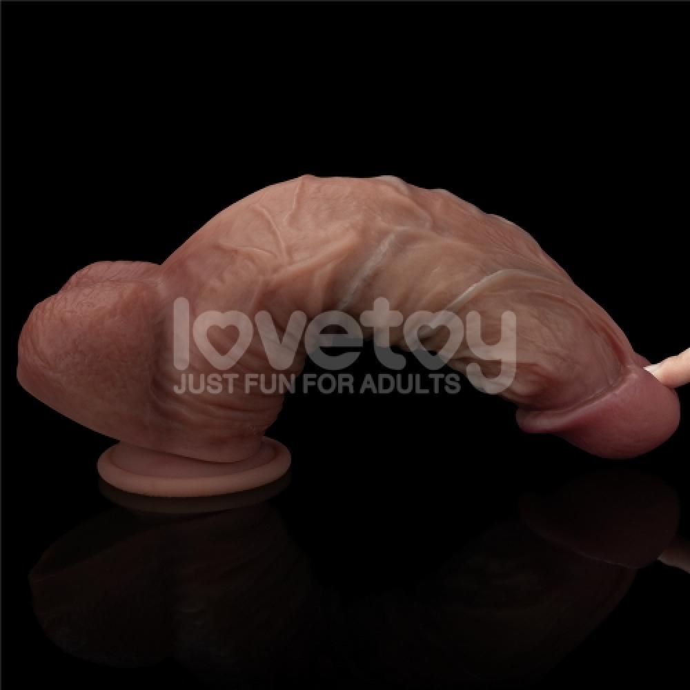 Çift Katmanlı Deri Damarlı 27 CM Dildo Yapay Penis