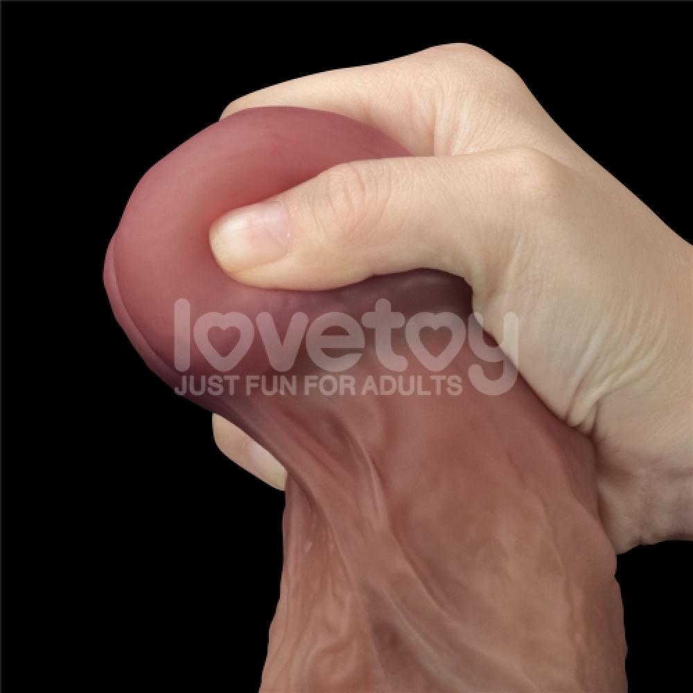 Çift Katmanlı Deri Damarlı 27 CM Dildo Yapay Penis