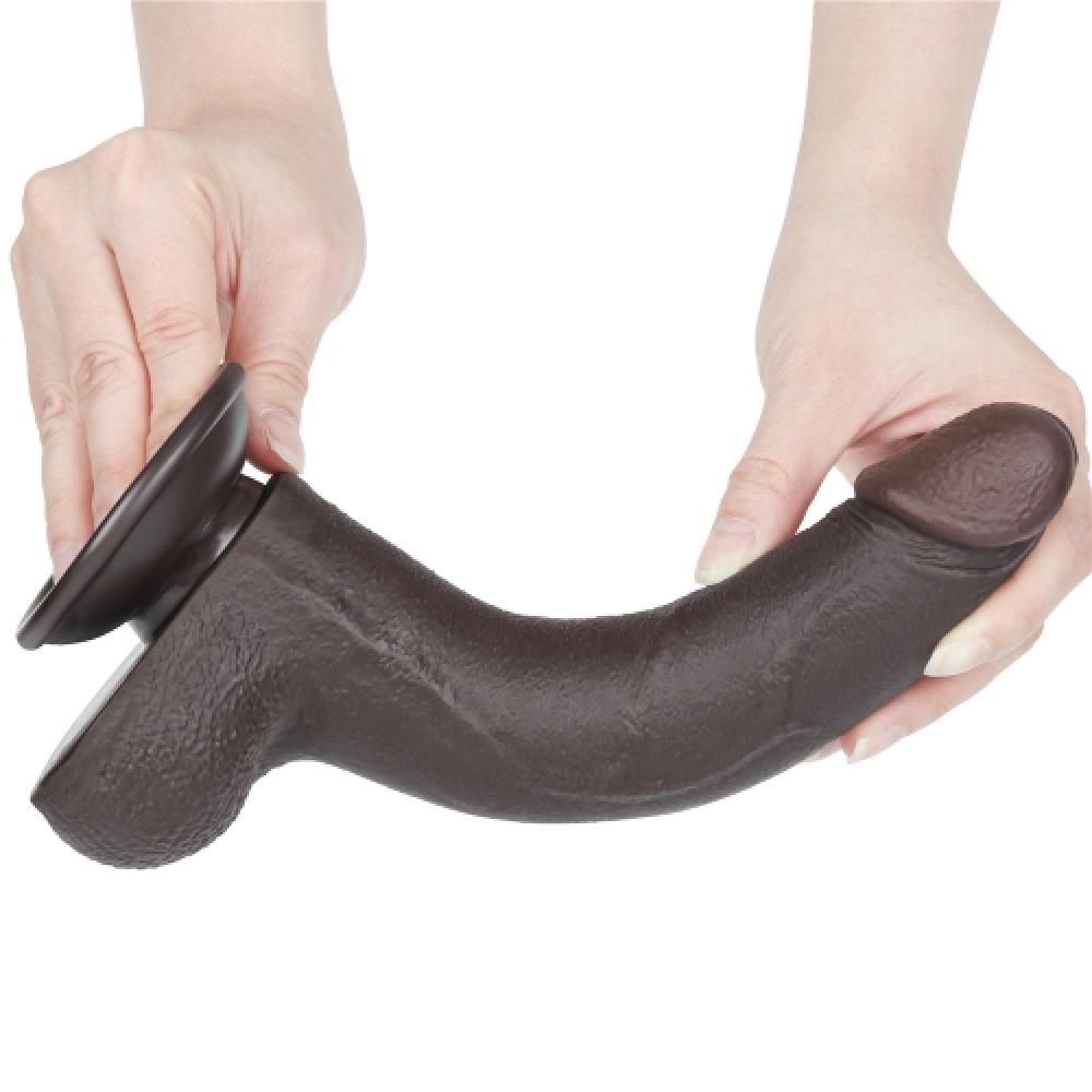 Çift Katmanlı Kayar Deri Damarlı 22 CM Büyük Dildo Yapay Penis