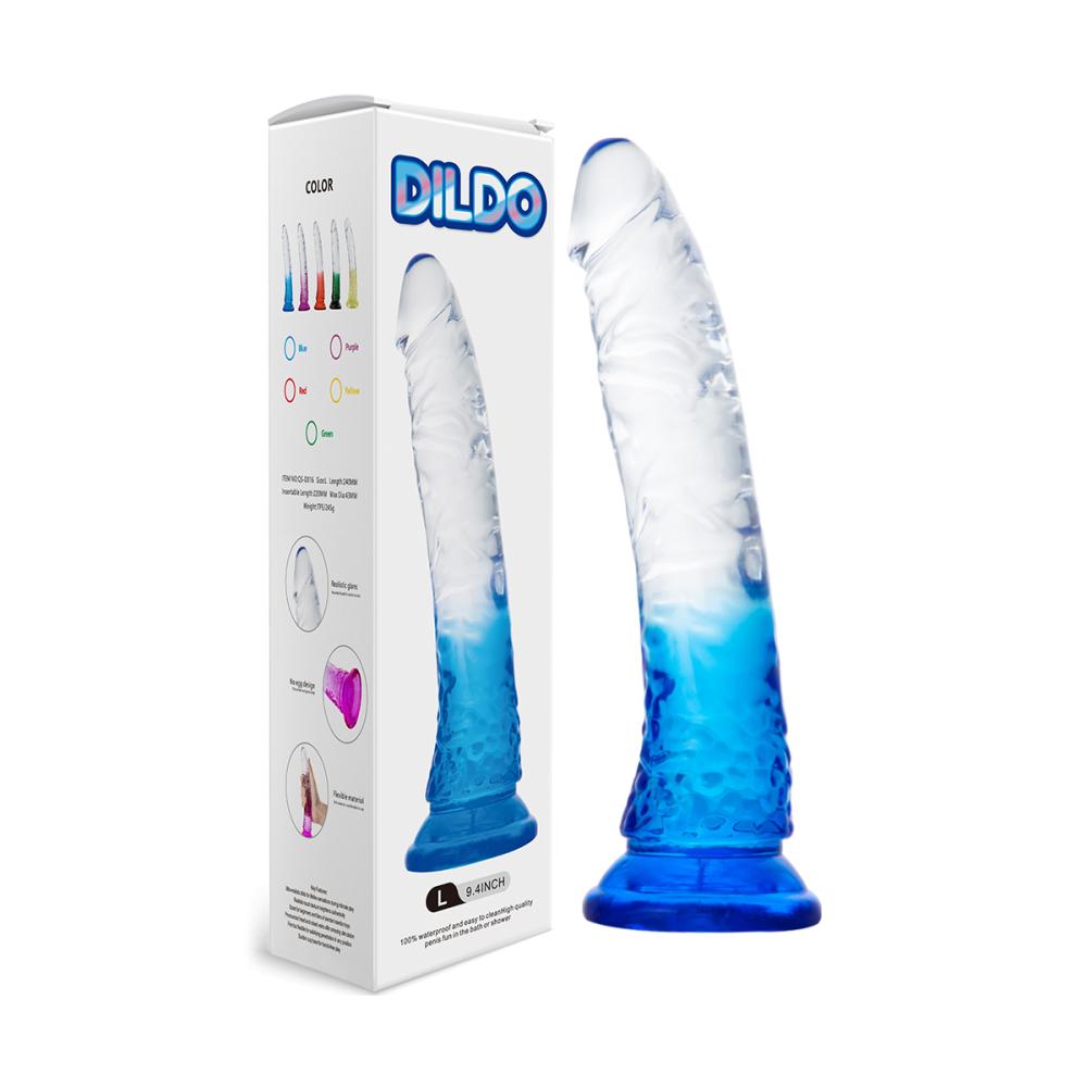 Dibly 22 CM Jel Dokulu Realistik Dildo Mavi