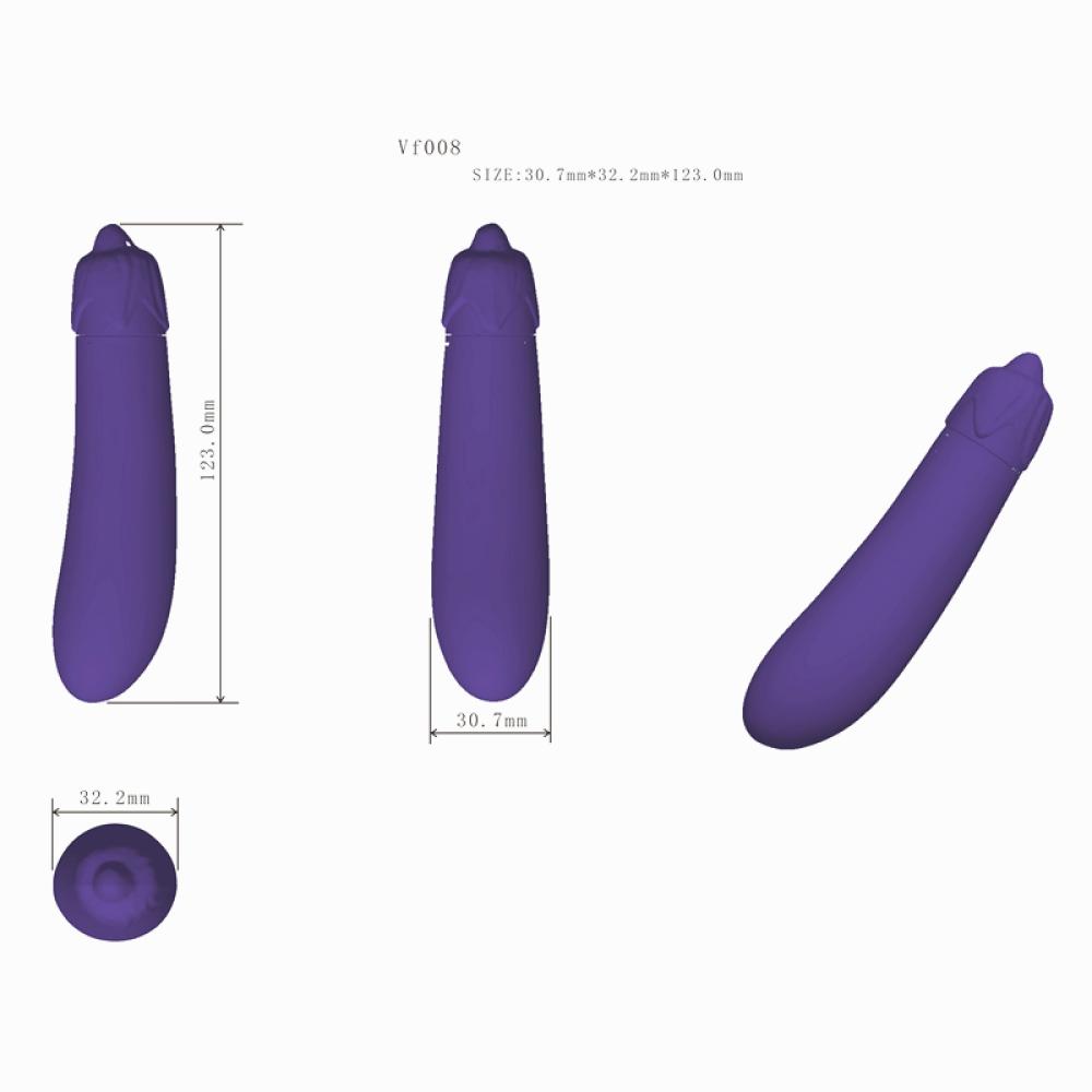 EggPlant Patlıcan Şeklinde Medikal Silikon Titreşimli Mini Vibratör
