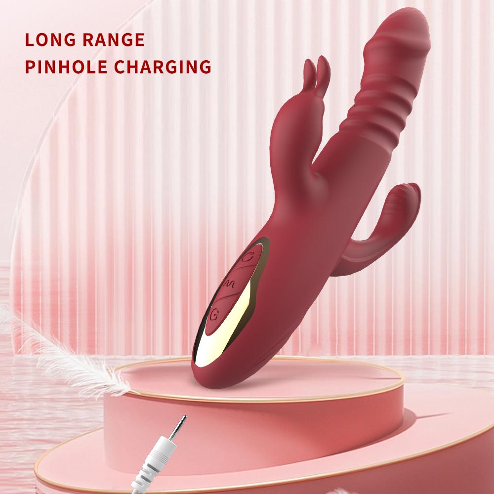 Feel İleri Geri Hareketli Anal Plug Eklentili Titreşimli Şarjlı Rabbit Vibratör
