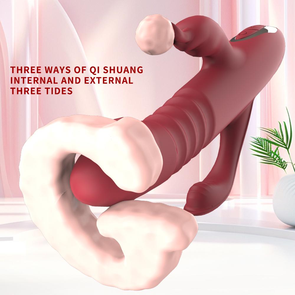 Feel İleri Geri Hareketli Anal Plug Eklentili Titreşimli Şarjlı Rabbit Vibratör