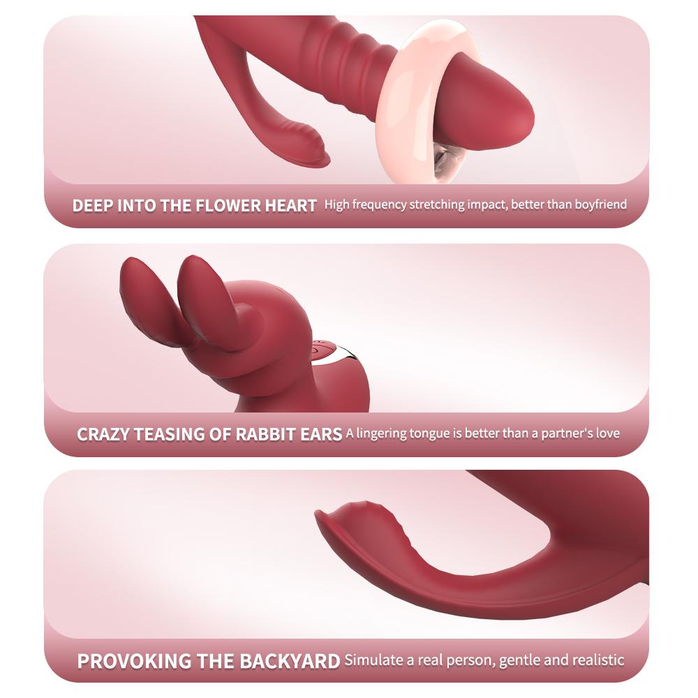 Feel İleri Geri Hareketli Anal Plug Eklentili Titreşimli Şarjlı Rabbit Vibratör