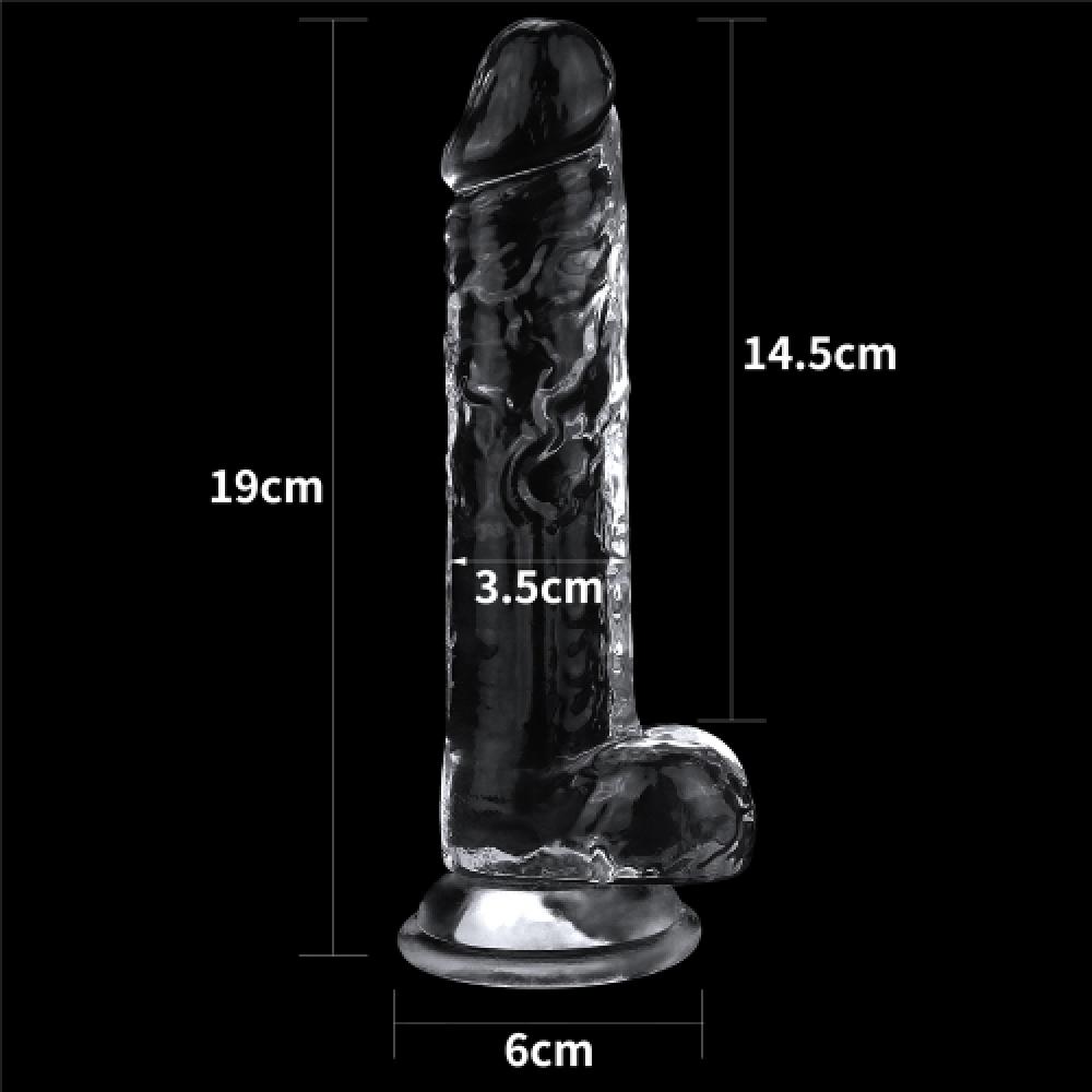 Flawless Clear 19 Cm Vantuzlu Şeffaf Dildo