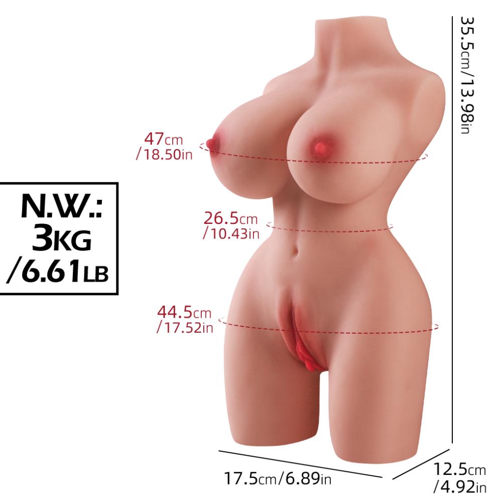 Floina 3 KG Titreşimli Anal Vajinal Girişli Ultra Realistik Yarım Vücut Manken