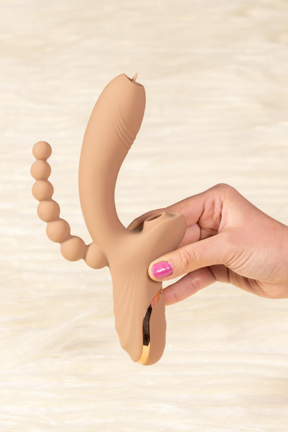 GOASH Anal Top Eklentili Klitoris Emiş Modüllü Double Vibratör