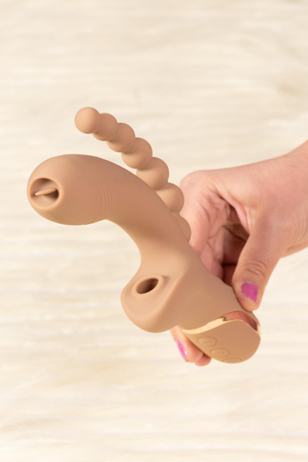 GOASH Anal Top Eklentili Klitoris Emiş Modüllü Double Vibratör
