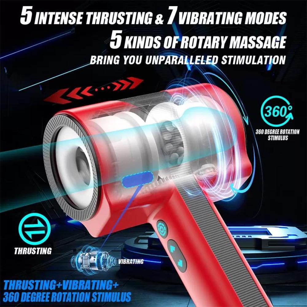 İleri Geri Hareketli ve 360° Dönebilen Titreşimli Suni Vajina Otomatik Mastürbatör