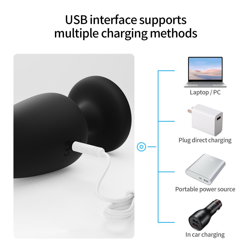 Kablosuz Kumandalı RGB Işıklı Silikon Anal Plug Şarjlı Butt Plug