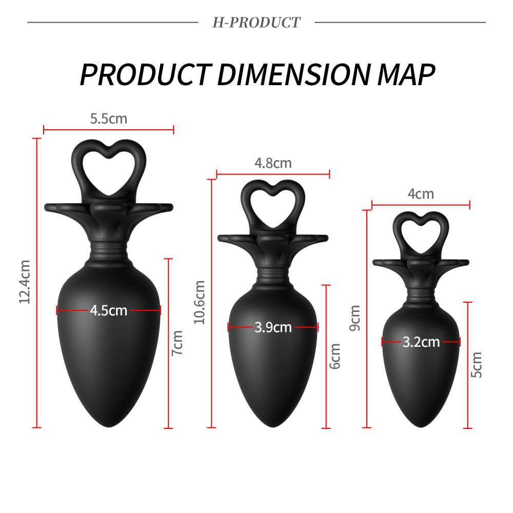 Kalpli Tutma Halkalı 3 Lü Anal Plug Set 