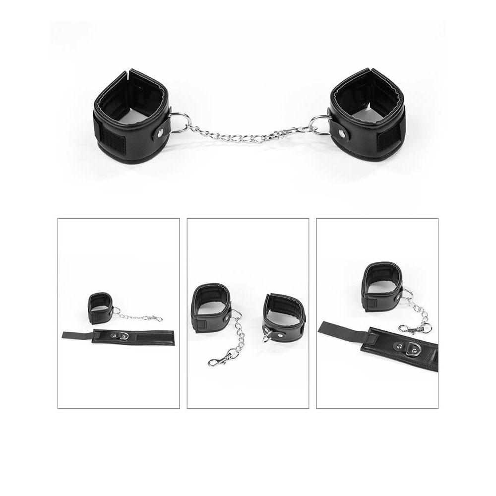 Kırbaç Göz Bandı Kelepçe Ve Ağız Topu 4 Parça BDSM Set
