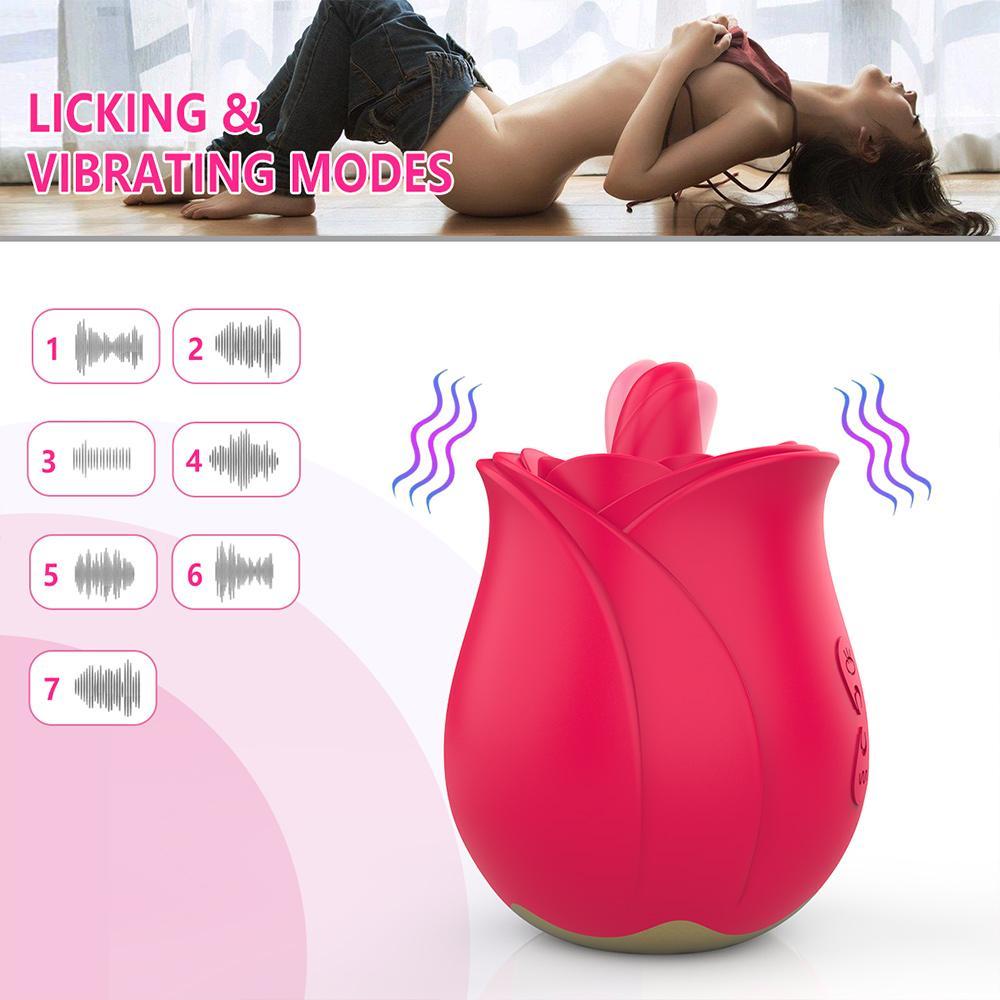 LickRose Dil Atma Özellikli Titreşimli Gül Vibratör