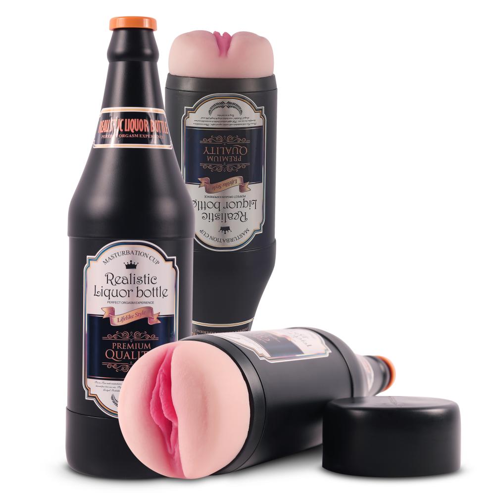 Liqour Şişe Şeklinde Ultra Realistik Mastürbatör Yapay Vajina