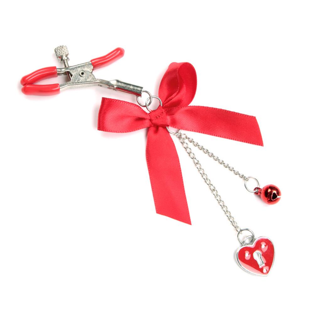 Lolly Sertlik Ayarlı Zilli Göğüs Ucu Klipsi Kırmızı Nipple Clamps