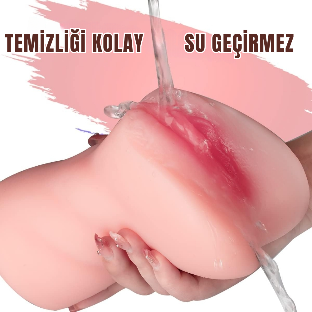 Lucia Realistik Dokulu Oral Anal Vajinal 3 in 1 Titreşimli Suni Vajina