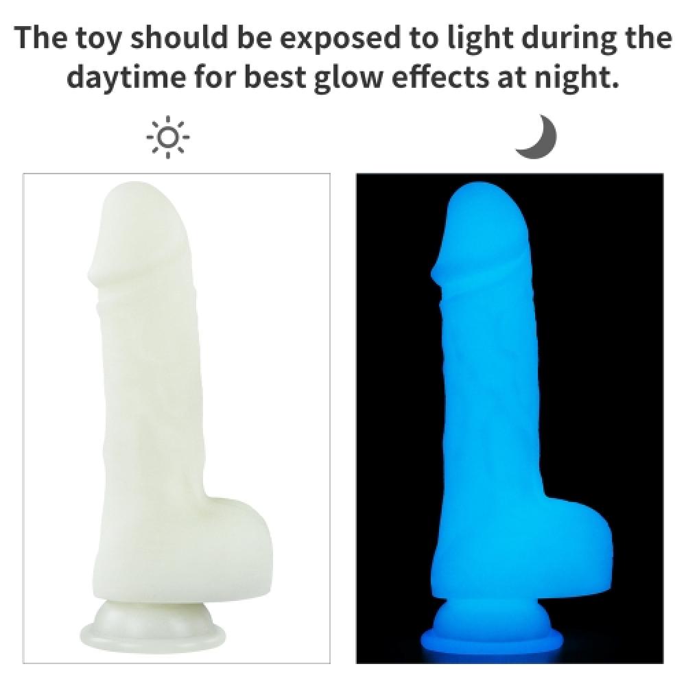Lumino Play 19.5 CM Karanlıkta Parlayan Silikon Dildo Fosforlu Yapay Penis