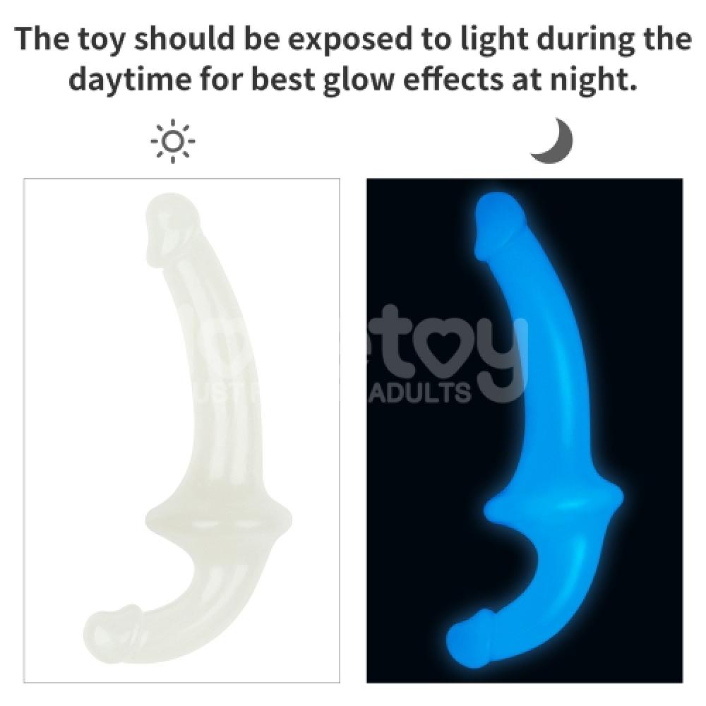 Lumino Play 23 CM Çift Başlı Karanlıkta Parlayan Double Dildo