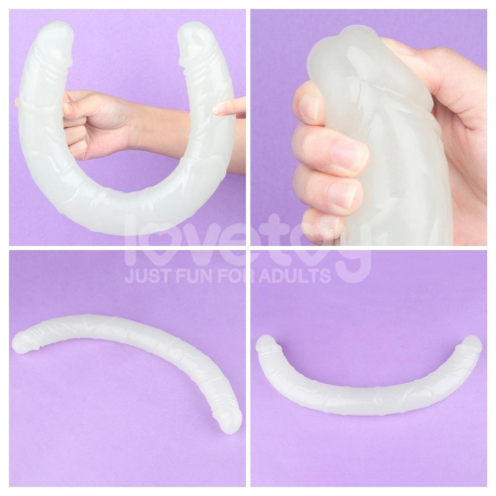 Lumino Play 47 CM Çift Başlı Karanlıkta Parlayan Double Dildo 