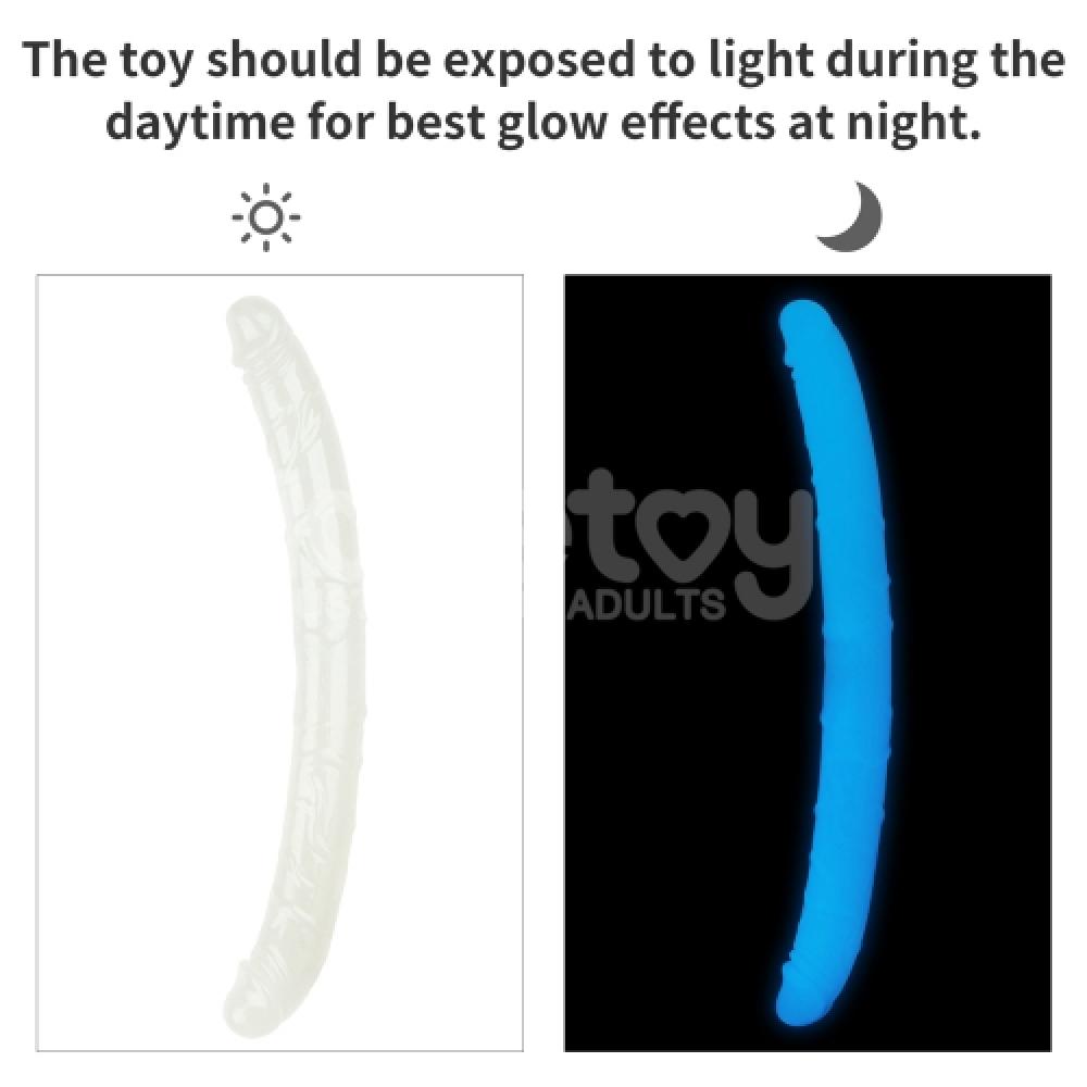Lumino Play 47 CM Çift Başlı Karanlıkta Parlayan Double Dildo 