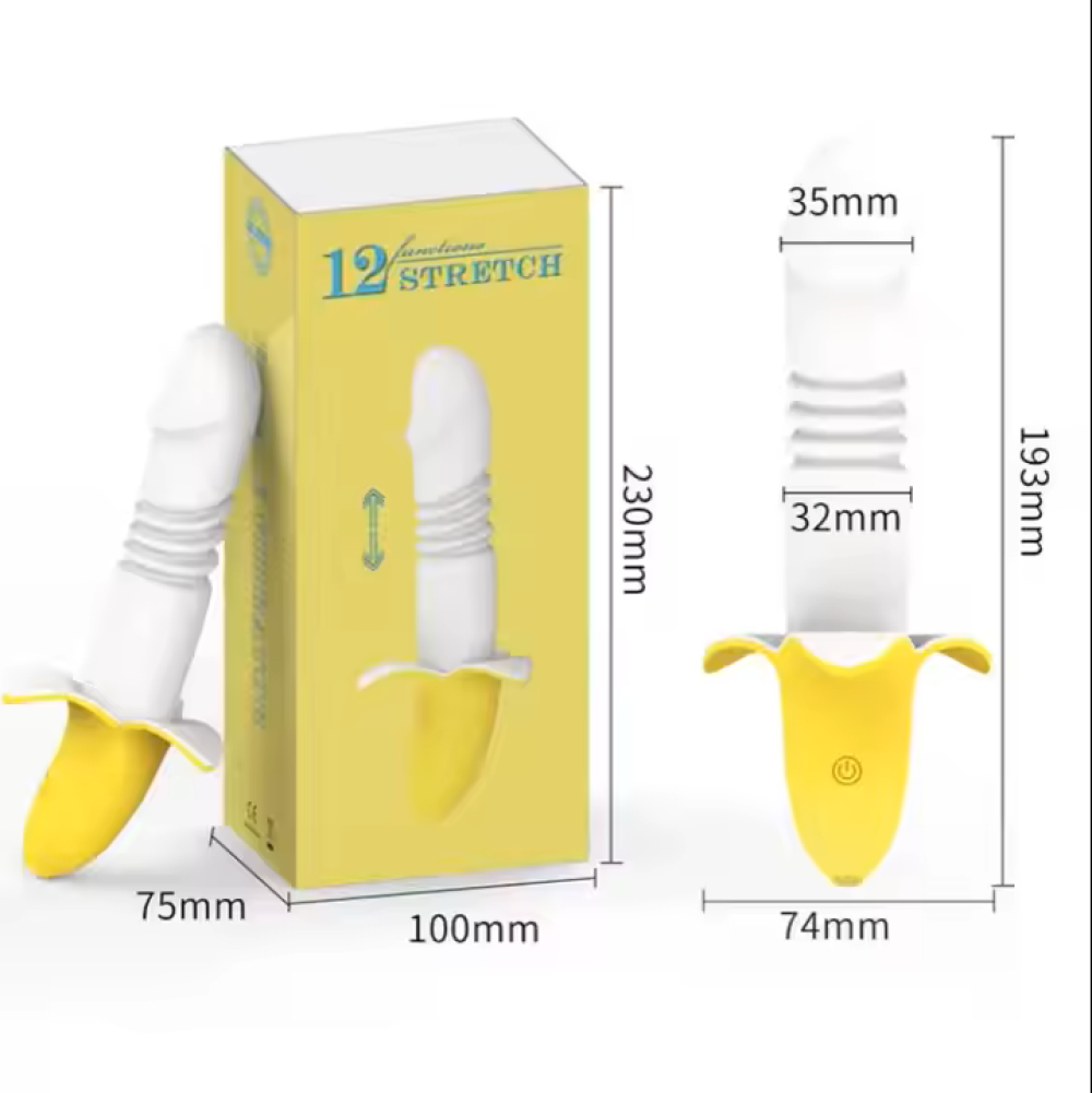 Muz Şeklinde İleri Geri Hareketli Titreşimli Şarjlı Vibratör Muz Dildo
