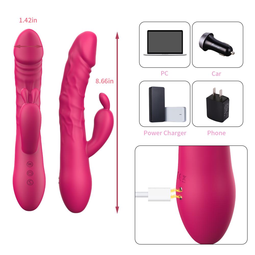 Nasty Isıtmalı İleri Geri Hareketli Titreşimli Klitoris Uyarıcı Şarjlı Rabbit Vibratör