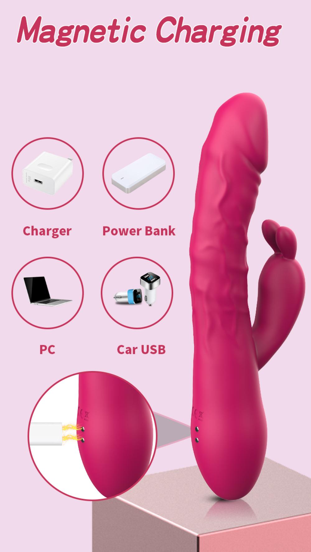 Nasty Isıtmalı İleri Geri Hareketli Titreşimli Klitoris Uyarıcı Şarjlı Rabbit Vibratör