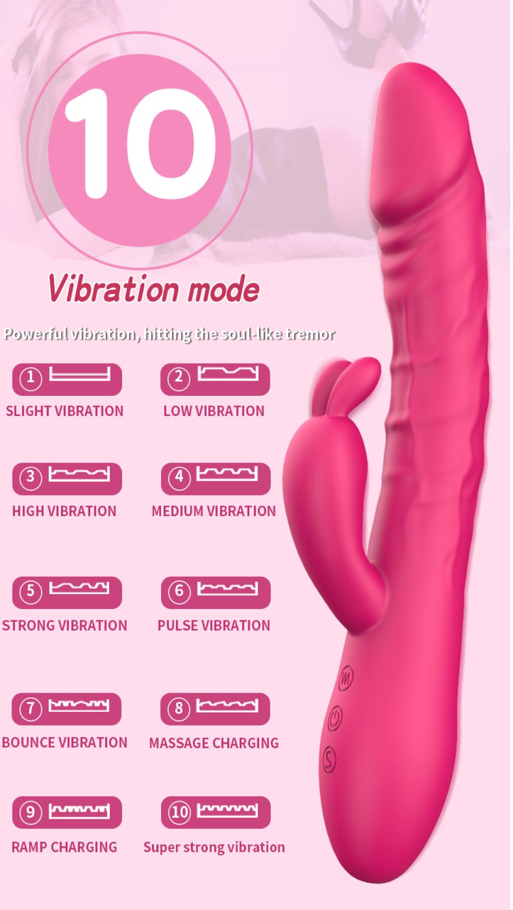 Nasty Isıtmalı İleri Geri Hareketli Titreşimli Klitoris Uyarıcı Şarjlı Rabbit Vibratör
