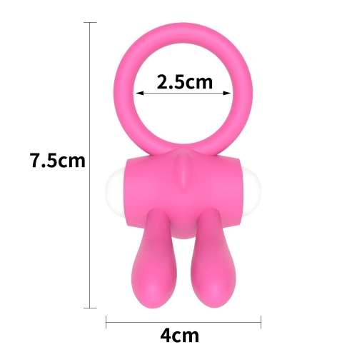 Power Clit Double Titreşimli Silikon Penis Halkası Pembe