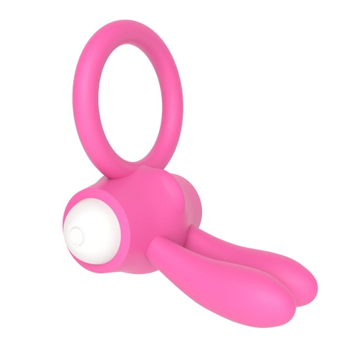 Power Clit Double Titreşimli Silikon Penis Halkası Pembe
