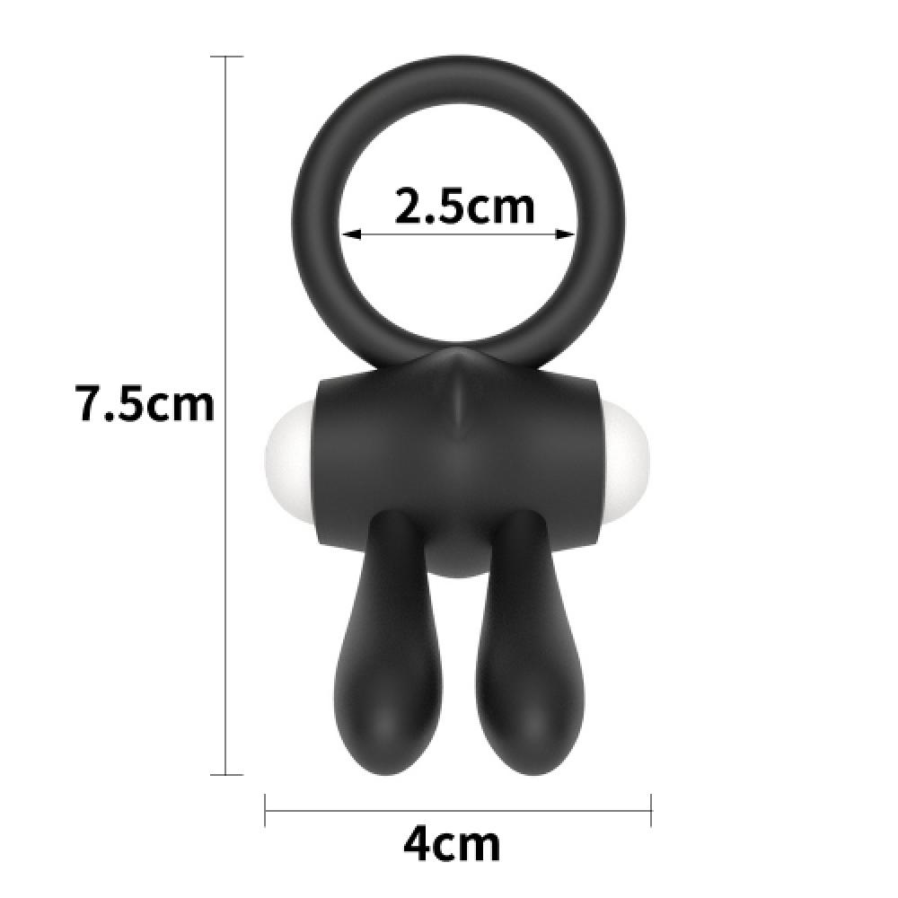 Power Clit Double Titreşimli Silikon Penis Halkası Siyah