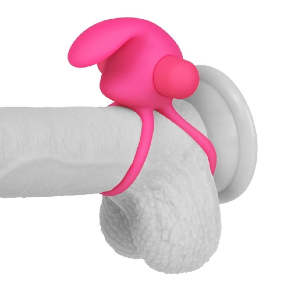 Power Clit Duo Titreşimli Silikon Penis Halkası Pembe
