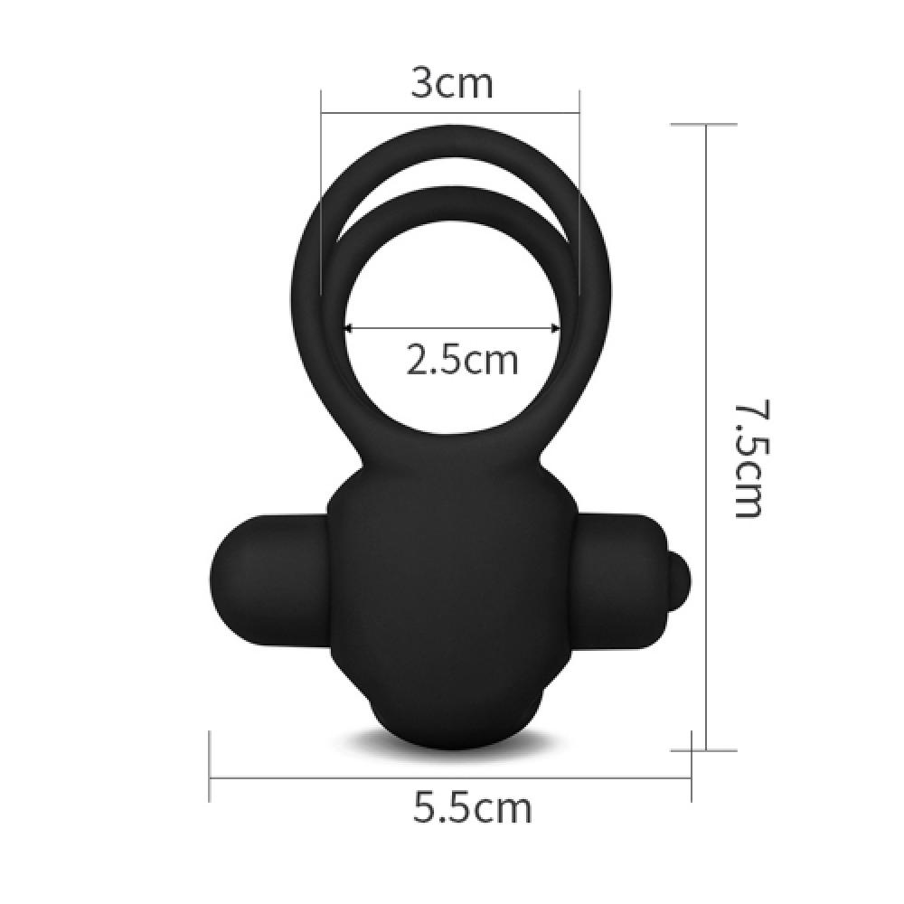 Power Clit Duo Titreşimli Silikon Penis Halkası Siyah