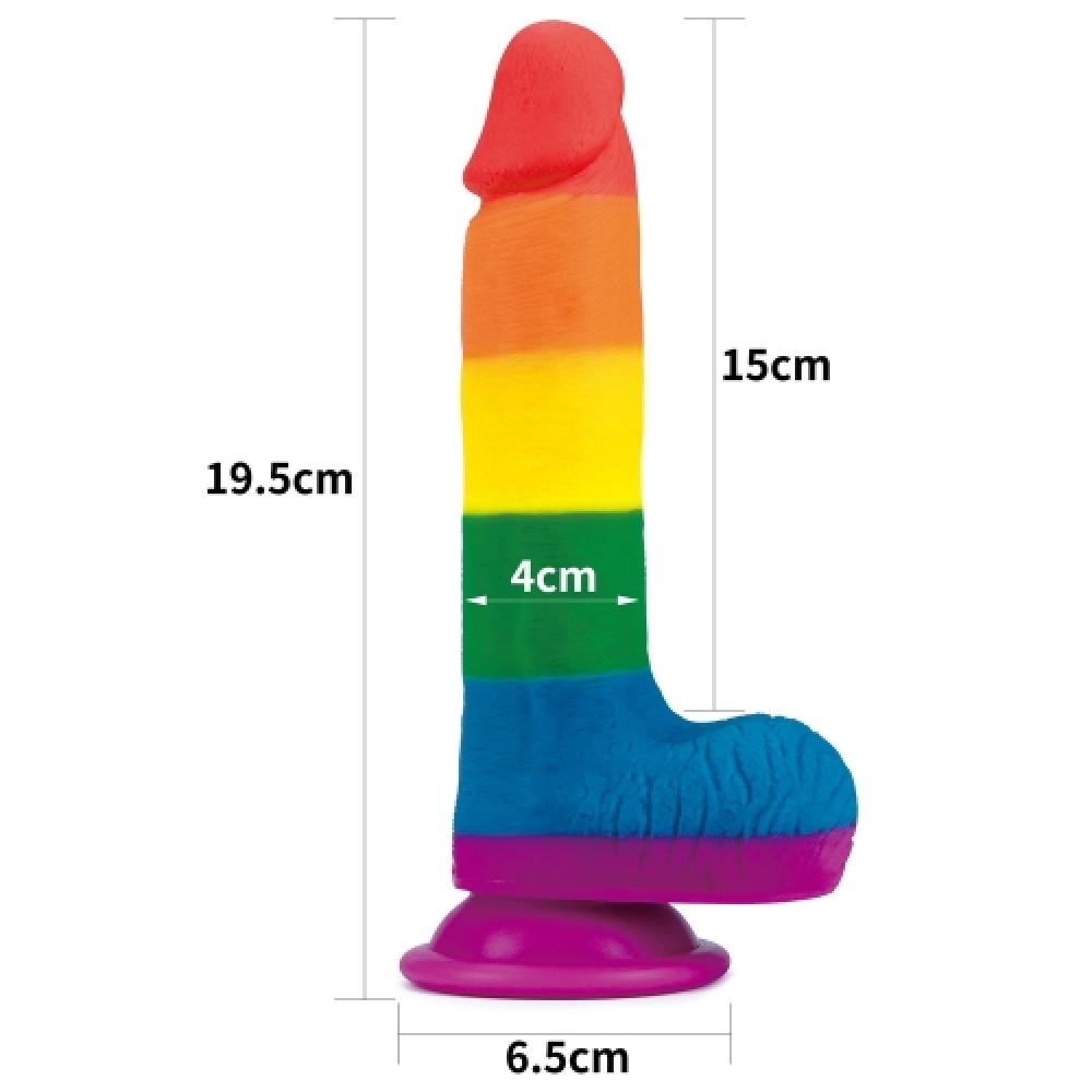 Prider 19.5 Cm Testisli Dildo Vantuzlu Yapay Penis
